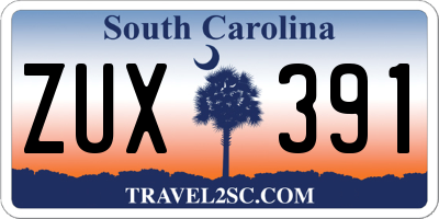 SC license plate ZUX391