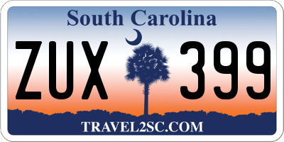 SC license plate ZUX399
