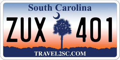 SC license plate ZUX401