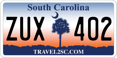 SC license plate ZUX402