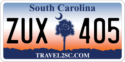 SC license plate ZUX405