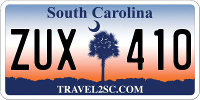 SC license plate ZUX410