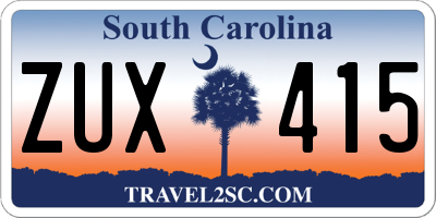 SC license plate ZUX415