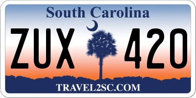 SC license plate ZUX420
