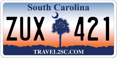 SC license plate ZUX421