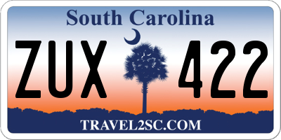 SC license plate ZUX422