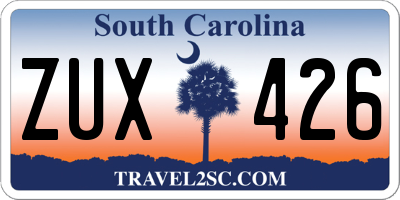 SC license plate ZUX426