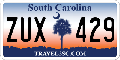 SC license plate ZUX429