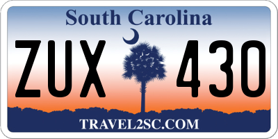 SC license plate ZUX430