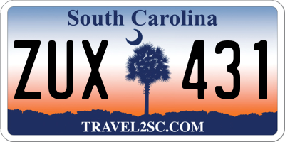 SC license plate ZUX431