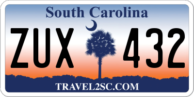 SC license plate ZUX432