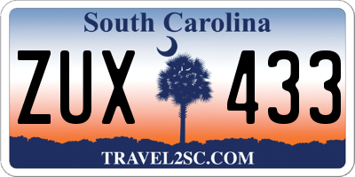 SC license plate ZUX433