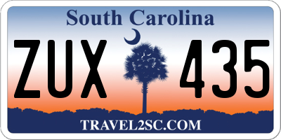 SC license plate ZUX435