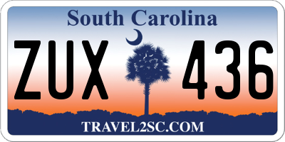 SC license plate ZUX436