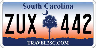 SC license plate ZUX442