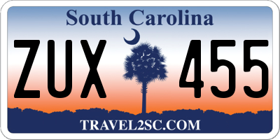 SC license plate ZUX455