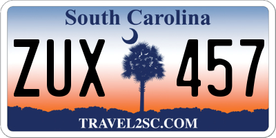 SC license plate ZUX457