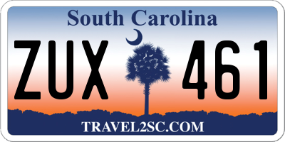 SC license plate ZUX461