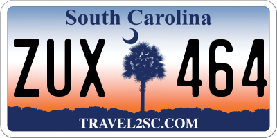 SC license plate ZUX464