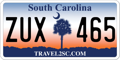 SC license plate ZUX465