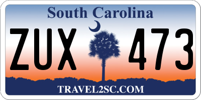 SC license plate ZUX473