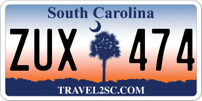 SC license plate ZUX474