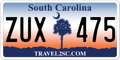 SC license plate ZUX475