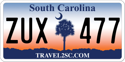 SC license plate ZUX477