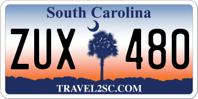 SC license plate ZUX480