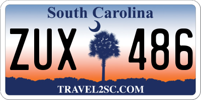 SC license plate ZUX486