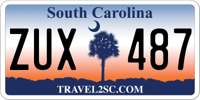 SC license plate ZUX487