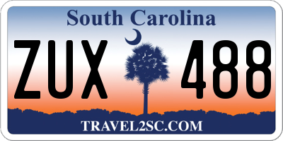 SC license plate ZUX488