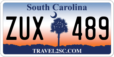 SC license plate ZUX489
