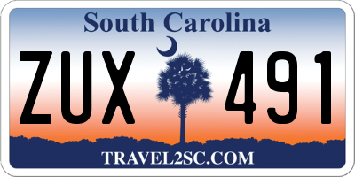 SC license plate ZUX491