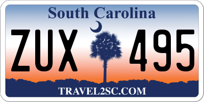 SC license plate ZUX495