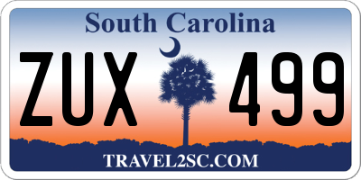 SC license plate ZUX499