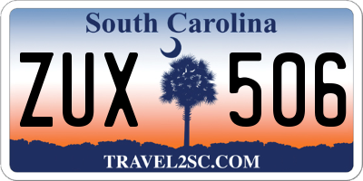 SC license plate ZUX506