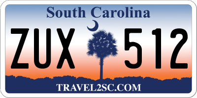 SC license plate ZUX512
