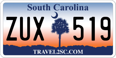SC license plate ZUX519