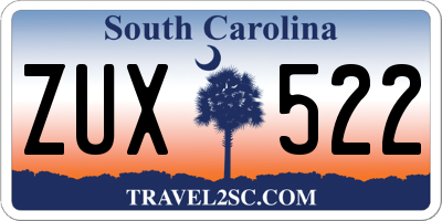 SC license plate ZUX522
