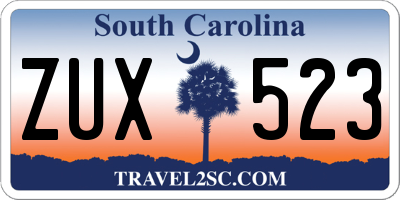 SC license plate ZUX523