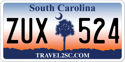 SC license plate ZUX524