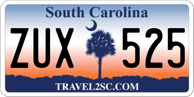 SC license plate ZUX525