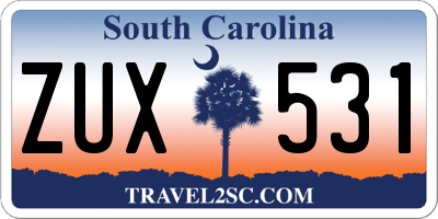 SC license plate ZUX531
