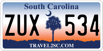 SC license plate ZUX534