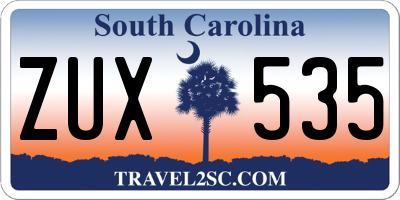 SC license plate ZUX535