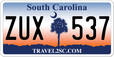 SC license plate ZUX537