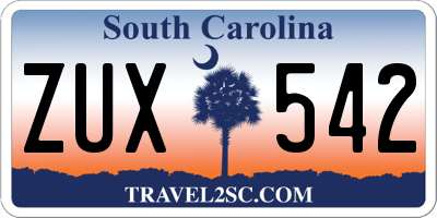 SC license plate ZUX542