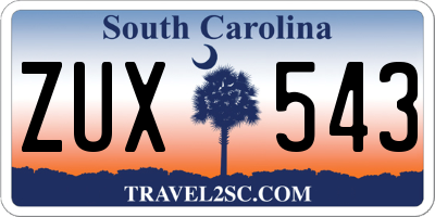 SC license plate ZUX543