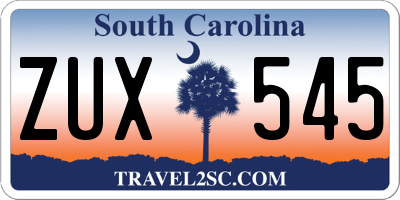 SC license plate ZUX545